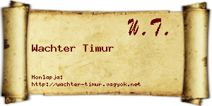 Wachter Timur névjegykártya